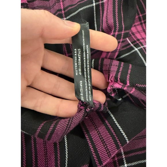 WIDOW - WOMEN'S XXL -PLAID PLEATED TARTAN SKATER SCHOOL LACE SKIRT - Picture 7 of 9